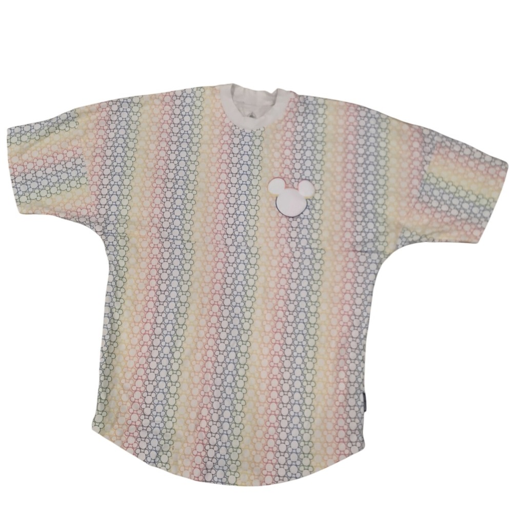 Disney Parks Mickey Mouse Rainbow Spirit Jersey Oversized T-Shirt XS